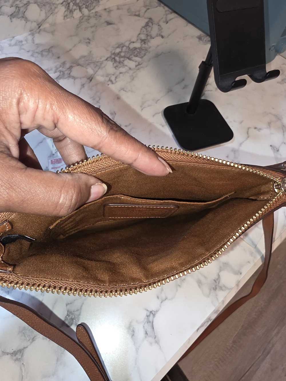 Coach Leather Crossbody Messenger in Chestnut Brown